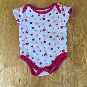 Betsey Johnson Pink Gray Stars 3 Months Onesie